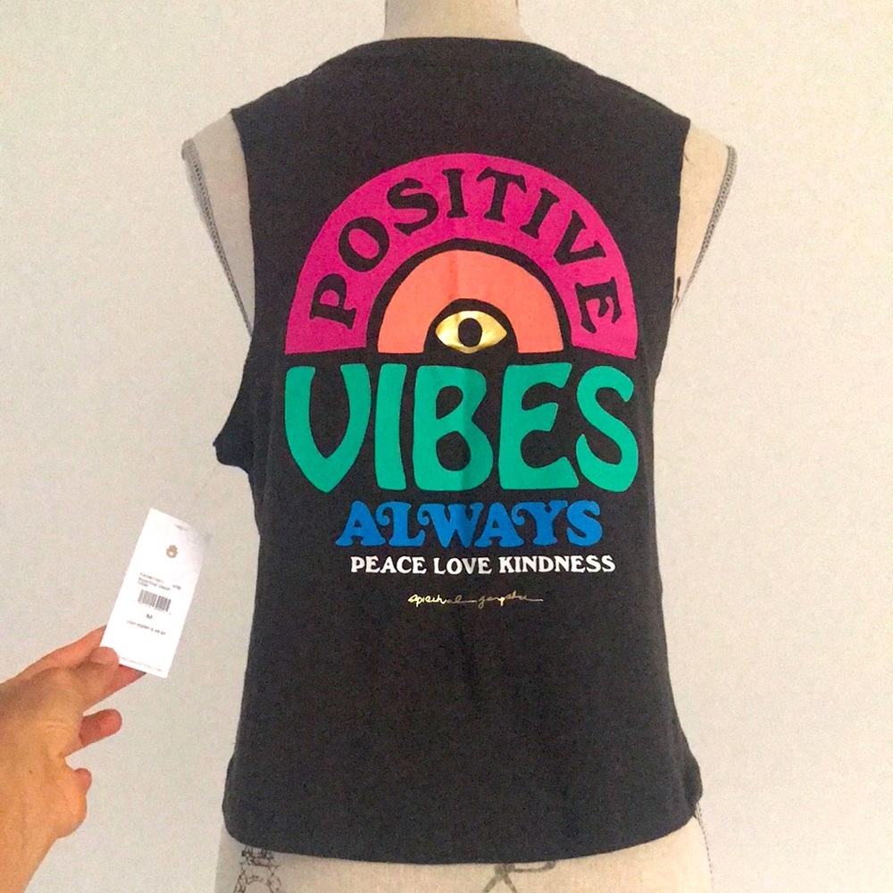 Spiritual Gangsta Peace Love Kindness Positivity Sleeveless High Low Tank
